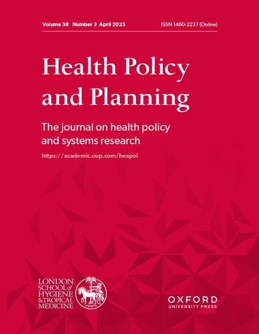 Health Policy and Planning journal cover