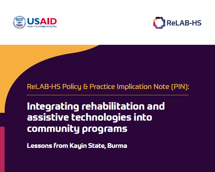 Integrating rehabilitation and assistive technologies into community programs: Lessons from Kayin State, Burma